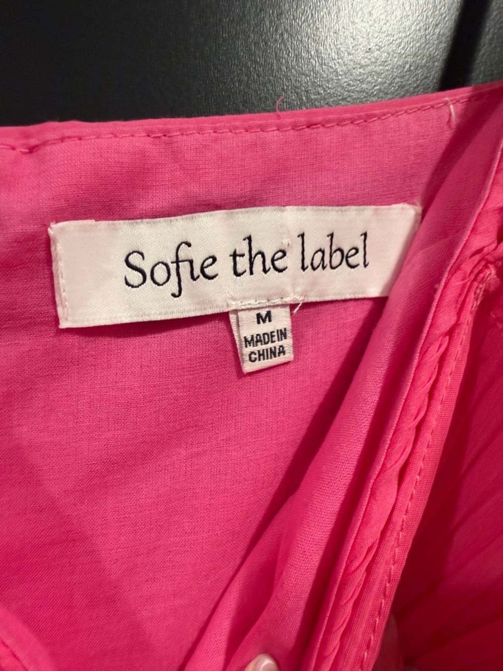 Hot Pink Tiered Midi Sundress with Bow-Front Bodice - Picture 4 of 4